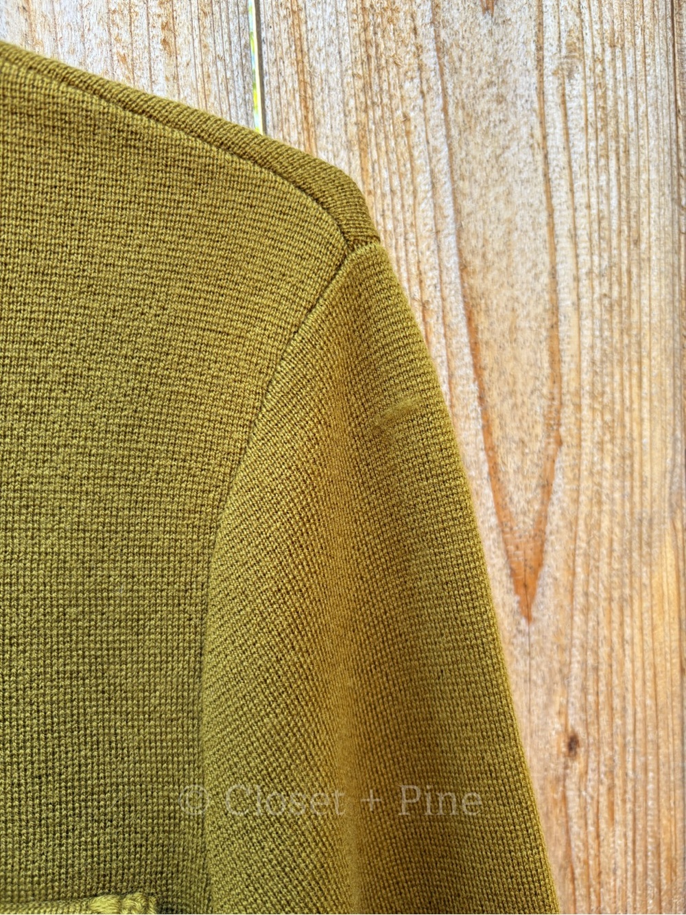 Sezane Betty Cardigan Olive Green Crochet Wool Size Medium - Picture 9 of 16